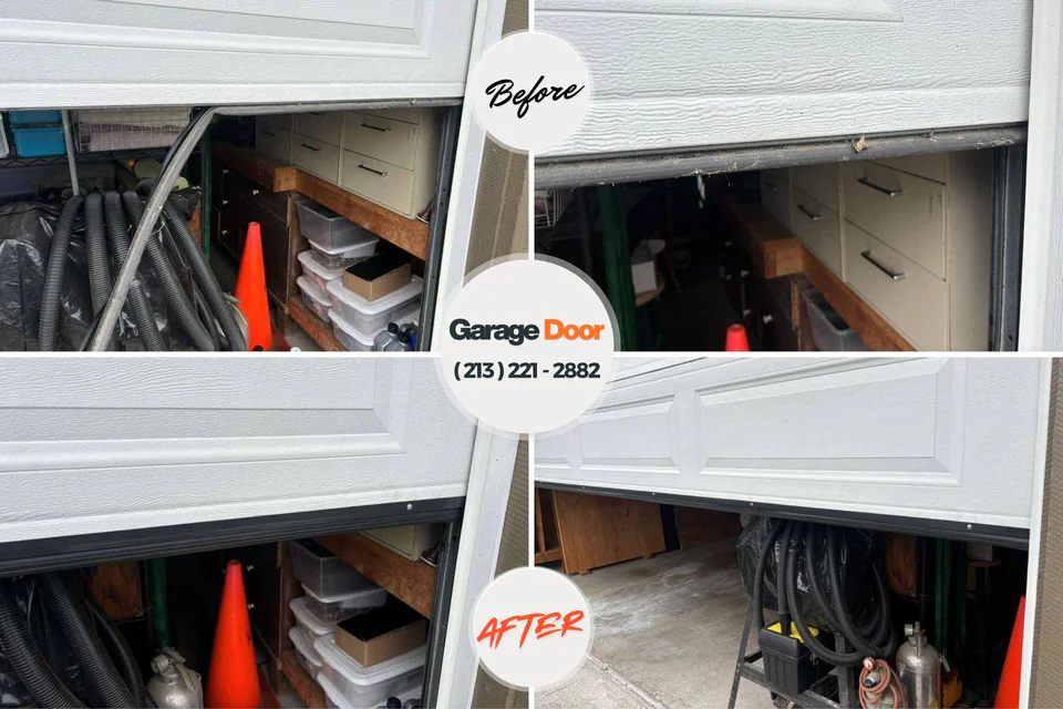 Before and after: garage door repair Box Elder, SD